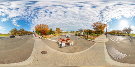 Foto de Washington DC, Estados Unidos - 28 de octubre de 2023: La elipse Entrada de seguridad de Washington DC. 360 panorama VR equirectangular foto - Imagen libre de derechos