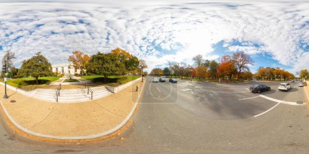 Téléchargez les photos : Washington DC, États-Unis - 28 octobre 2023 : Transportation Research Board Building Washington DC. 360 panorama VR photo équirectangulaire - en image libre de droit