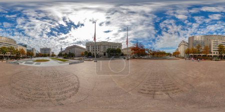 Foto de Washington DC, Estados Unidos - 28 de octubre de 2023: Imagen de la Plaza de la Libertad Washington DC. 360 panorama VR equirectangular foto - Imagen libre de derechos