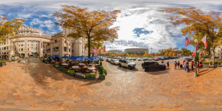 Foto de Washington DC, EE.UU. - 28 de octubre de 2023: El Willard Center y el Hotel Washington DC. 360 panorama VR equirectangular foto - Imagen libre de derechos