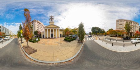 Foto de Washington DC, EE.UU. - 28 de octubre de 2023: St Johns Episcopal Church DC. 360 panorama VR equirectangular foto - Imagen libre de derechos