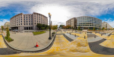 Téléchargez les photos : Washington DC, États-Unis - 28 octobre 2023 : AFL CIO Building Washington DC. 360 panorama VR photo équirectangulaire - en image libre de droit