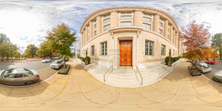 Foto de Washington DC, EE.UU. - 28 de octubre de 2023: Edificio de la Cámara de Comercio Washington DC. 360 panorama VR equirectangular foto - Imagen libre de derechos