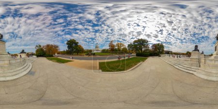 Foto de Washington DC, Estados Unidos - 28 de octubre de 2023: Ulysses S Grant Memorial Washington DC. 360 panorama VR equirectangular foto - Imagen libre de derechos