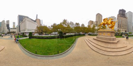 Photo for New York, NY, USA - October 27, 2023: Grand Army Plaza New York. 360 panorama VR equirectangular photo - Royalty Free Image