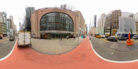 Téléchargez les photos : New York, NY, USA - 27 octobre 2023 : Old Tiffany Co Building New York. 360 panorama VR photo équirectangulaire - en image libre de droit