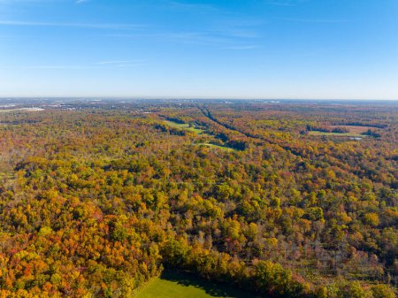 Téléchargez les photos : Drone aérien photo automne feuillage Maryland Laurel - en image libre de droit