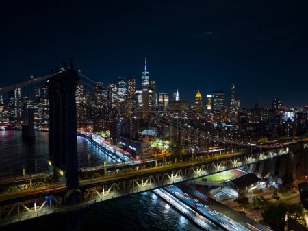 Photo for Night photo Manhattan New York USA - Royalty Free Image