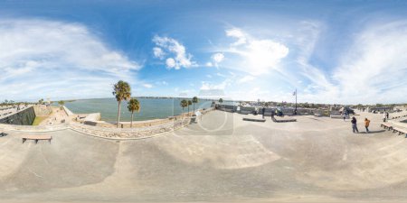 Photo for St Augustine, FL, USA - January 20, 2024: 360 equirectangular panorama St Augustine Florida Castillo De San Marcos tourists visiting - Royalty Free Image