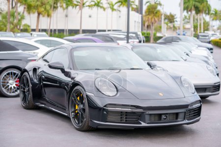 Photo for Miami, FL, USA - January 25, 2024: Stock photo 2024 Porsche turbo 911 carrera car - Royalty Free Image