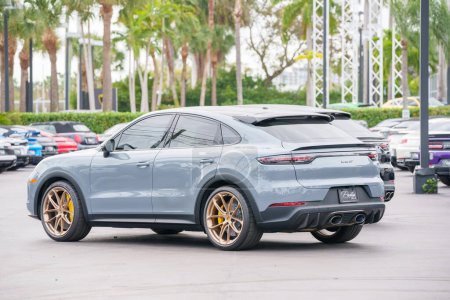 Photo for Miami, FL, USA - January 25, 2024: 2024 Porsche Turbo GT sport SUV - Royalty Free Image