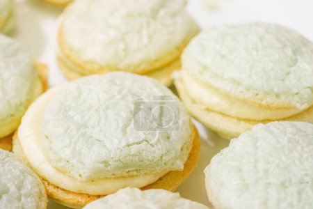 Photo for Food photo ugly macarons macro closeup on a plate - Royalty Free Image