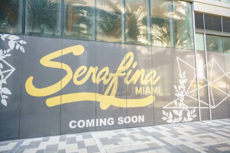 Photo for Miami, FL, USA - February 21, 2024: Serafina Miami coming soon sign - Royalty Free Image