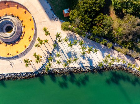 Fuente aérea de fotos en Bayfront Park Miami