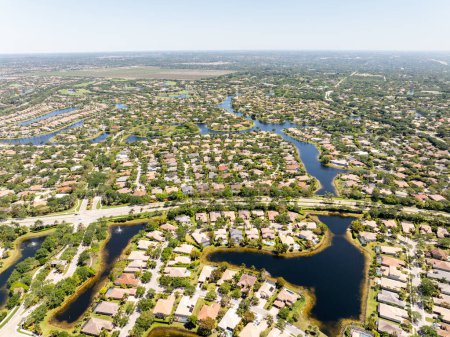 Foto de Casas de lujo con foto aérea en Parkland Florida - Imagen libre de derechos