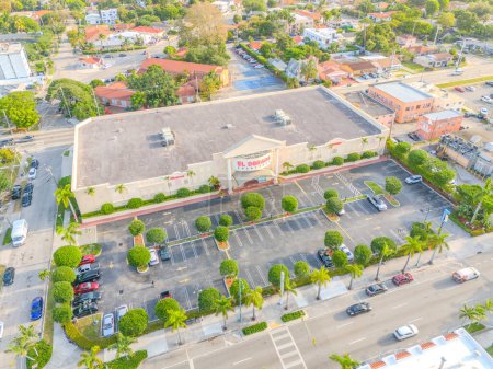 Photo for Miami, FL, USA - April 12, 2024: Aerial photo El Dorado Furniture store - Royalty Free Image