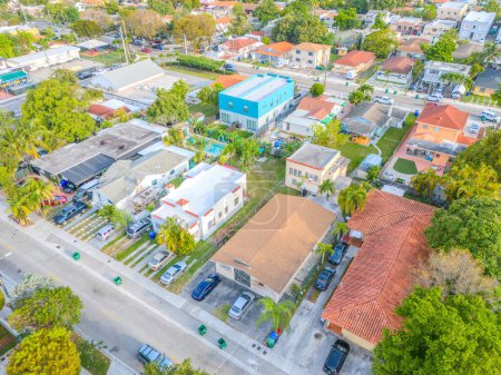 Aerial photo homes in Miami Little Havana near Calle Ocho