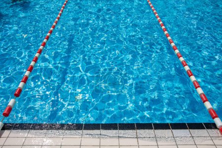 Photo for Sport swimming pool water surface nobody in water - Royalty Free Image