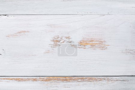 Photo for Table top view of bright blue faded wooden texture background. Image shot from overhead view. - Royalty Free Image
