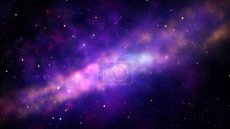 Photo for Space Nebula background with stars in space through dust, clouds, and star fields in outer space, Bursting Galaxy, Electric Glow Space light 3d rendering - Royalty Free Image