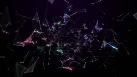 Photo for Abstract background low poly triangle with line and dot connection, Technology digital network connection background concept, 3d Rendering - Royalty Free Image