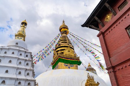 Foto de Swayambhunath stupa en Katmandú, Nepal. - Imagen libre de derechos