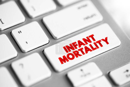 Photo for Infant Mortality is the death of an infant before his or her first birthday, text concept button on keyboard - Royalty Free Image