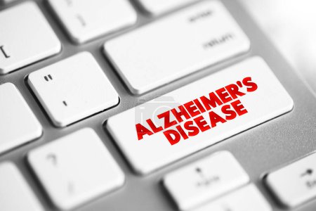 Photo for Alzheimer's Disease is a neurodegenerative disease that usually starts slowly and progressively worsens, text concept button on keyboard - Royalty Free Image