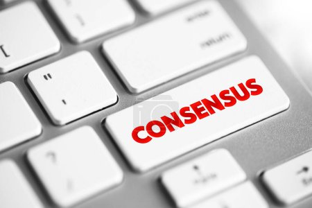 Photo for Consensus - a generally accepted opinion or decision, text concept button on keyboard - Royalty Free Image