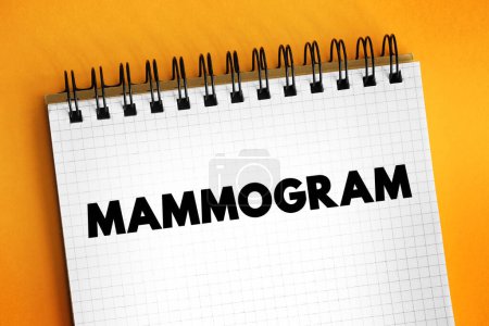 Photo for Mammogram is an X-ray picture of the breast, text concept on notepad - Royalty Free Image