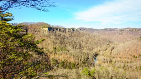 Blick auf den Red River und die Umgebung im geologischen Gebiet der Red River Gorge in Kentucky