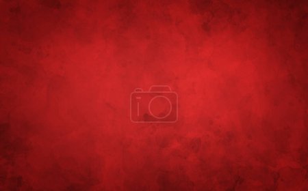 Red background with watercolor texture, vintage Christmas backgrounds, light distressed grunge in antique retro solid red paper design Poster 624173694