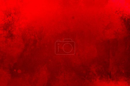 Téléchargez les photos : Fond rouge, texture de fond de Noël avec grunge et vieilles taches de peinture à l'aquarelle vintage en détresse - en image libre de droit