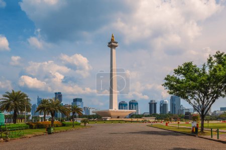 Photo for Scenery of Merdeka Square located in the center of Jakarta, Indonesia - Royalty Free Image