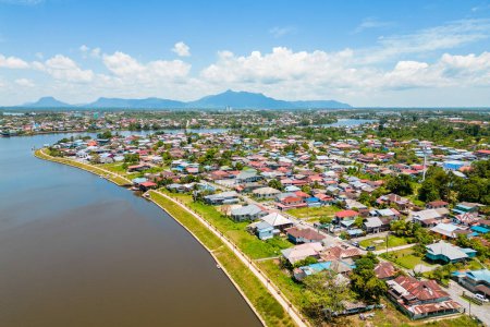 Photo for Aerial view of Kuching city, capital of Sarawak in Borneo, Malaysia - Royalty Free Image