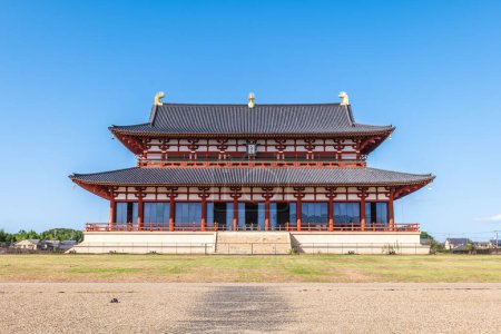 Téléchargez les photos : Salle Daikokuden du Heijo Kyo, site de l'UNESCO à Nara, Japon. Traduction : Daikokuden Hall - en image libre de droit