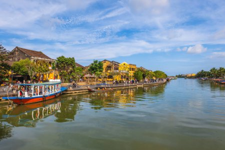 Téléchargez les photos : Paysage de la rive de Hoi Une ville antique, un site du patrimoine de l'Unesco au Vietnam - en image libre de droit