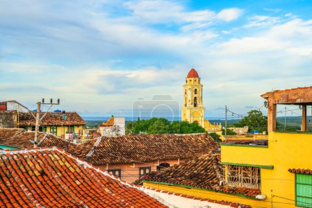 Photo for Street view with the Iglesia y Convento de San Francisco in Trinidad, Cuba - Royalty Free Image