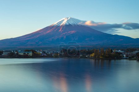Scenery of Mount Fuji and Lake Kawaguchi in Yamanashi, japan