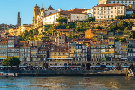 Scenery of Ribeira Square at Porto by Douro River, Portugal