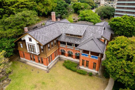 Foto de Vista aérea del Museo de las Termas de Beitou en la ciudad de taipei, taiwan - Imagen libre de derechos
