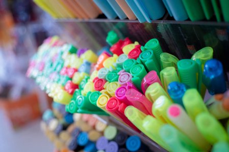 Photo for Background of lots assorted colorful marker pen set. - Royalty Free Image