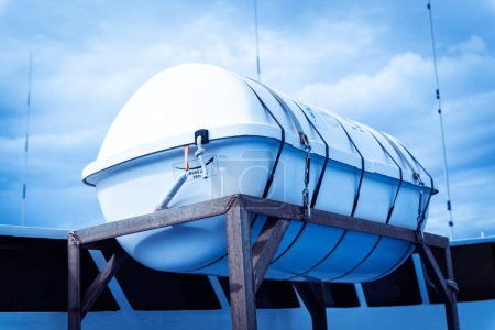 Photo for Big water tank on roof top or boat deck. - Royalty Free Image