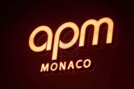 Photo for KUALA LUMPUR, MALAYSIA - DECEMBER 04, 2022: APM brand retail shop logo signboard on the storefront in the shopping mall. - Royalty Free Image