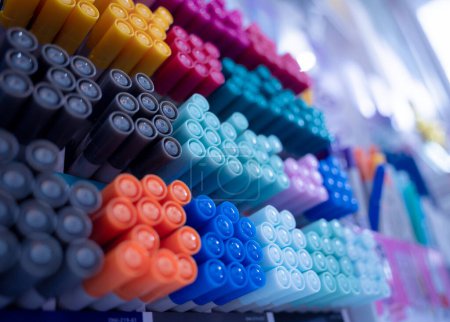 Photo for Background of lots assorted colorful marker pen set. - Royalty Free Image