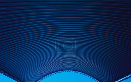 Téléchargez les photos : Fond abstrait arc en métal spirale sur ciel bleu. - en image libre de droit
