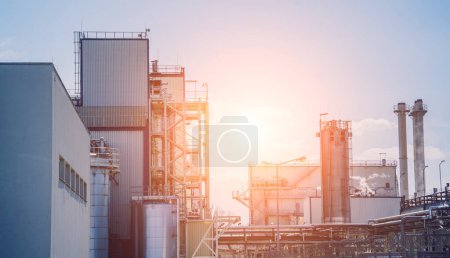 Photo for Modern silos for storing grain harvest at the blue sky background - Royalty Free Image