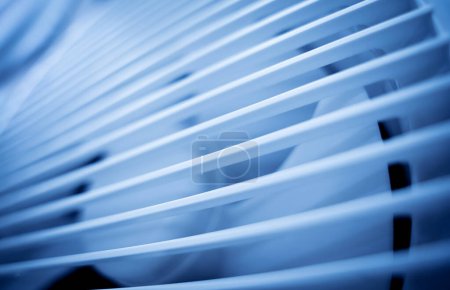 Photo for Circular air ventilation duct at the showroom of a large store. - Royalty Free Image