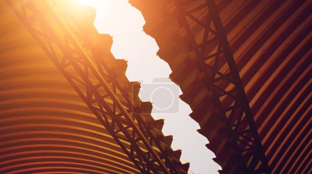 Foto de Fondo de color abstracto del arco de metal espiral. - Imagen libre de derechos