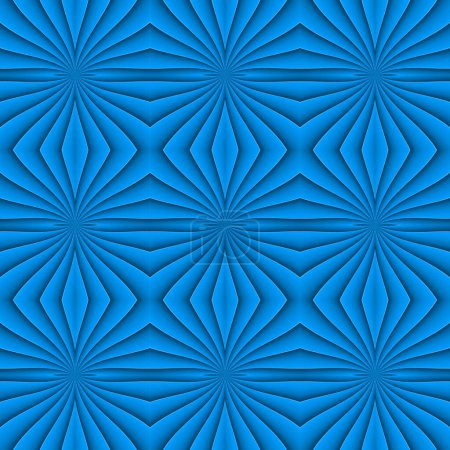 Ilustración de Patrón azul sin costura geométrica creativa. Adorno floral. Para Tela, Decorar, Diseñar - Imagen libre de derechos